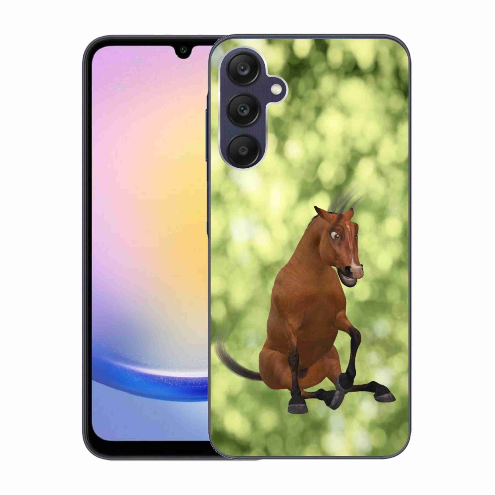 Zselés borítás mmCase Samsung Galaxy A25 5G - barna rajzfilm ló 1