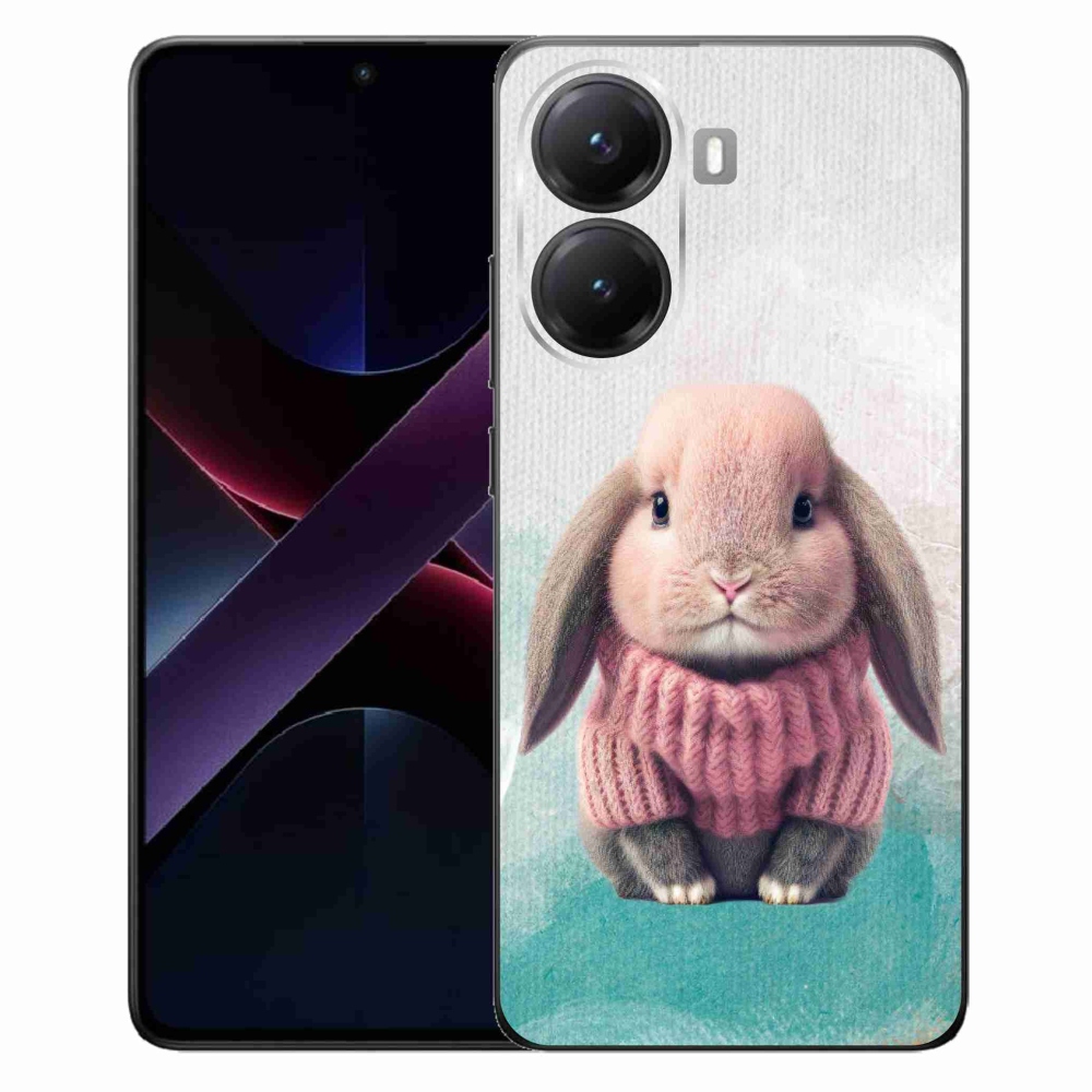 Gél borítás mmCase a Xiaomi Poco X7 Pro 5G számára - nyúl pulóverben
