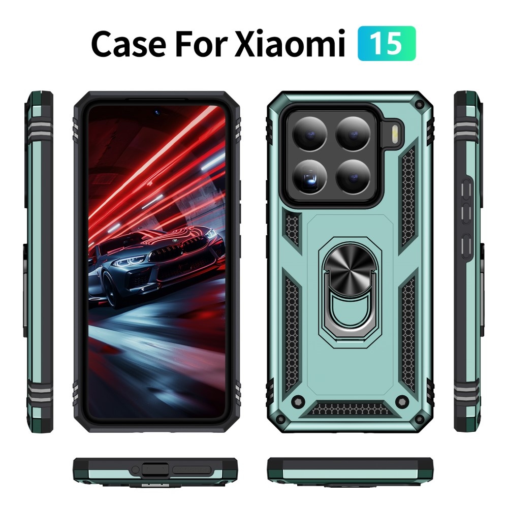 Gyűrűk tartós burkolat Xiaomi 15 - zöld