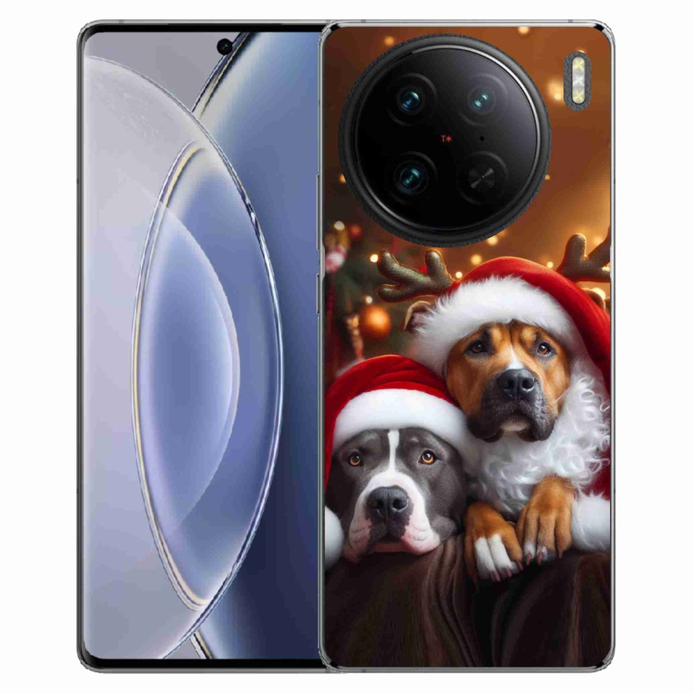 Gél borítás mmCase a Vivo X90 Pro számára - Karácsonyi kutyák