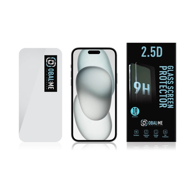 CSOMAG:ME Multipack 2.5D edzett üveg Apple iPhone 15 átlátszó (10db)