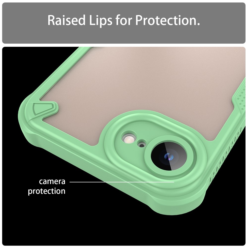 Fagyasztott tartós borítás iPhone 16e készülékhez - zöld