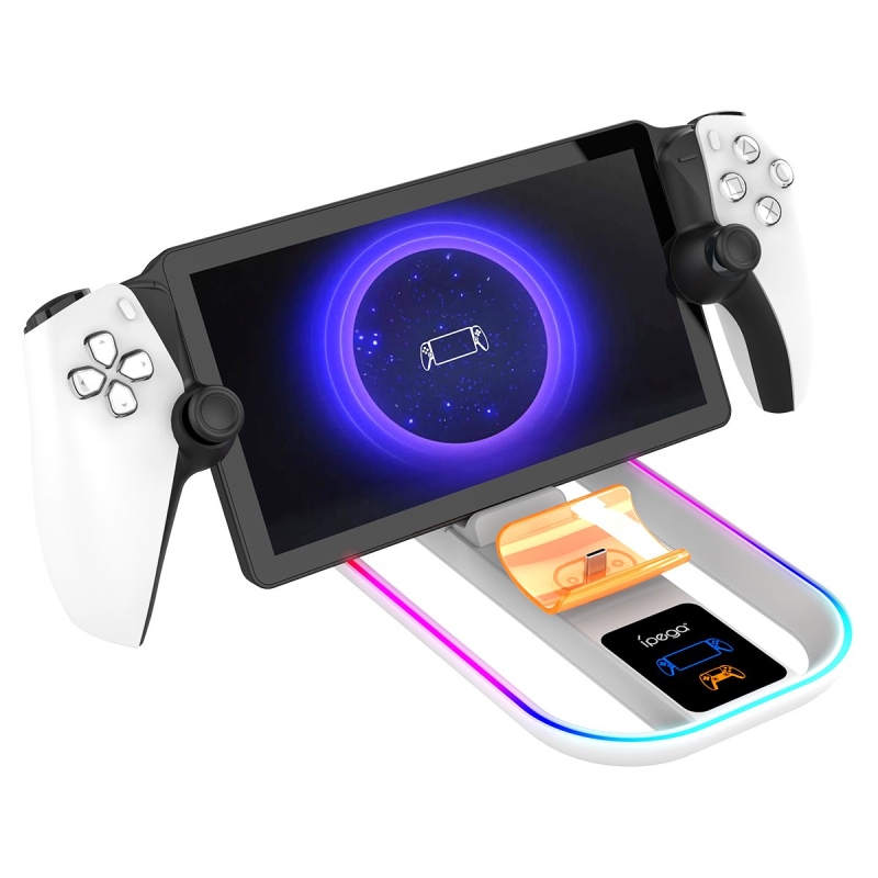 iPega P5P11 töltő dokkoló RGB 2in1 Playstation Portal távoli lejátszóhoz és PS5 vezérlőhöz Fehér színben