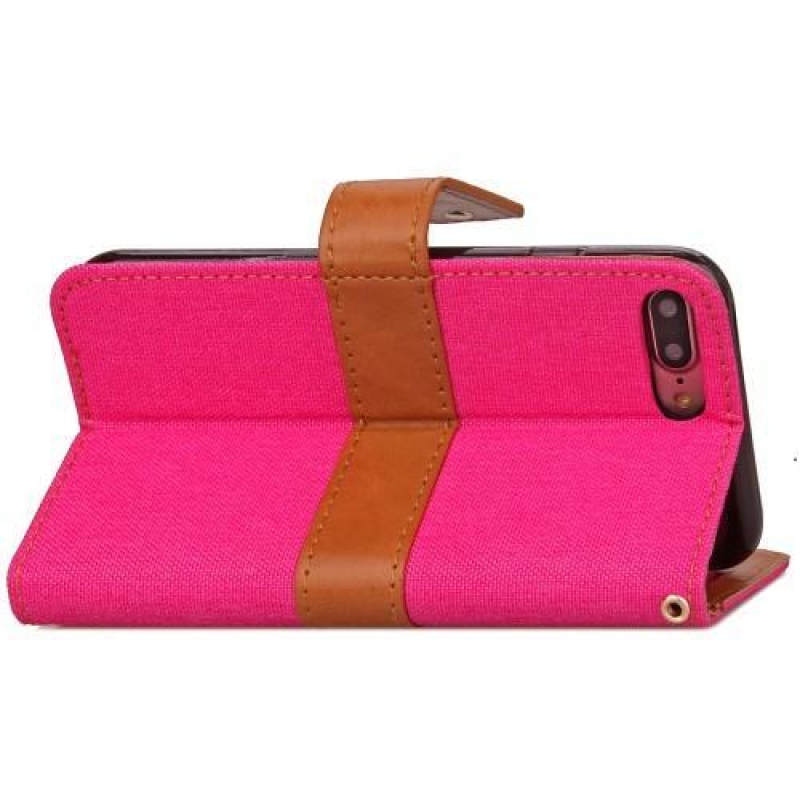 TexaCloth PU bőr/textil tok iPhone 7 Plus és iPhone 8 Plus készülékhez - rózsaszínű