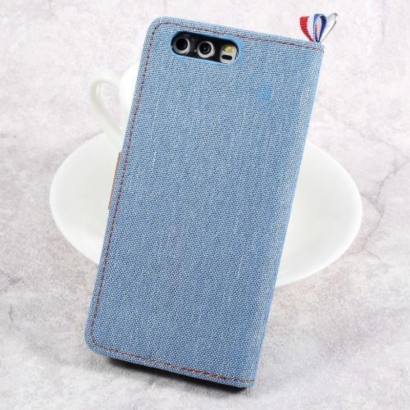 Textil könyv tok Huawei P10-hez - világoskék
