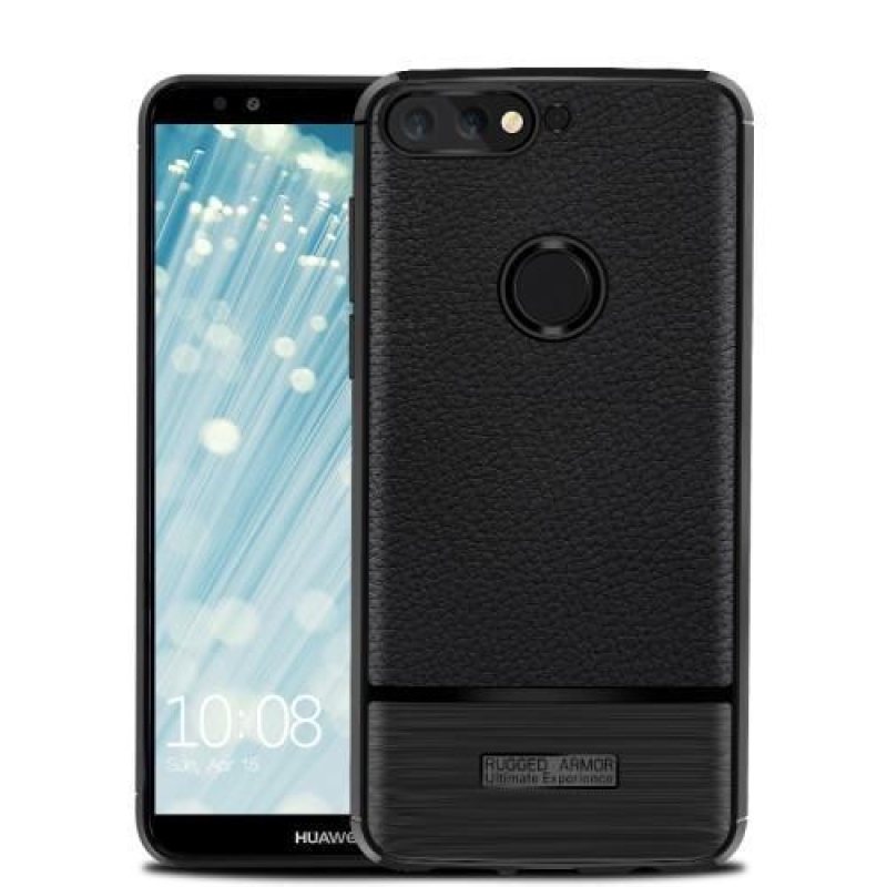 Textúrás gélálló tok Huawei Y7 Prime (2018) - fekete