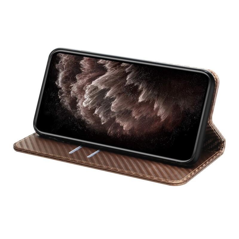 Textúrás könyv tok Samsung Galaxy A14 4G/5G készülékhez - barna