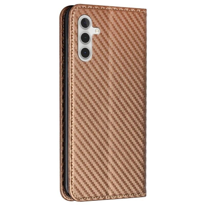 Textúrás könyv tok Samsung Galaxy A14 4G/5G készülékhez - barna