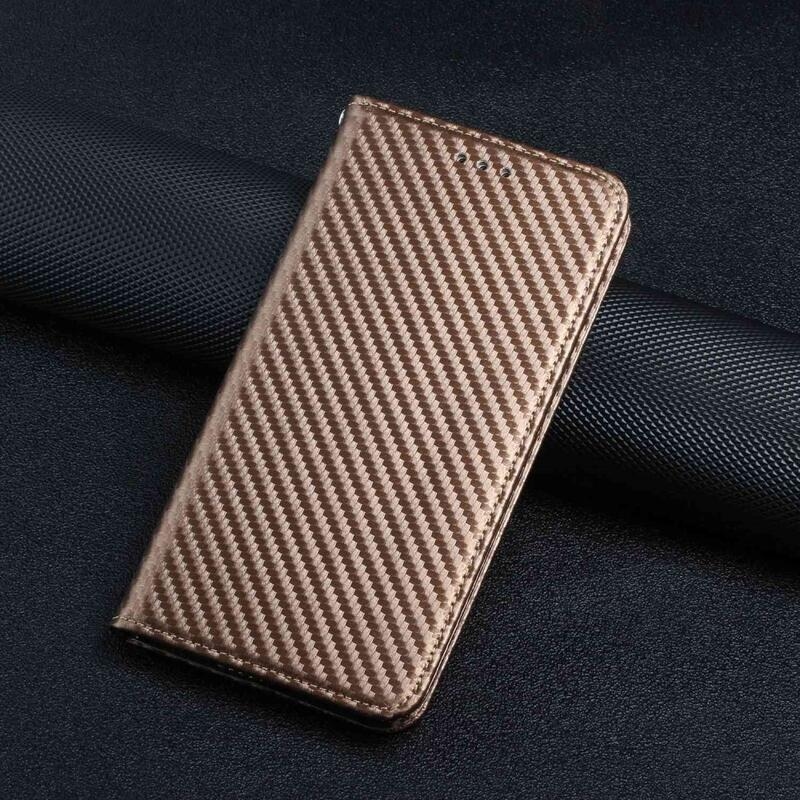 Textúrás könyv tok Samsung Galaxy A14 4G/5G készülékhez - barna