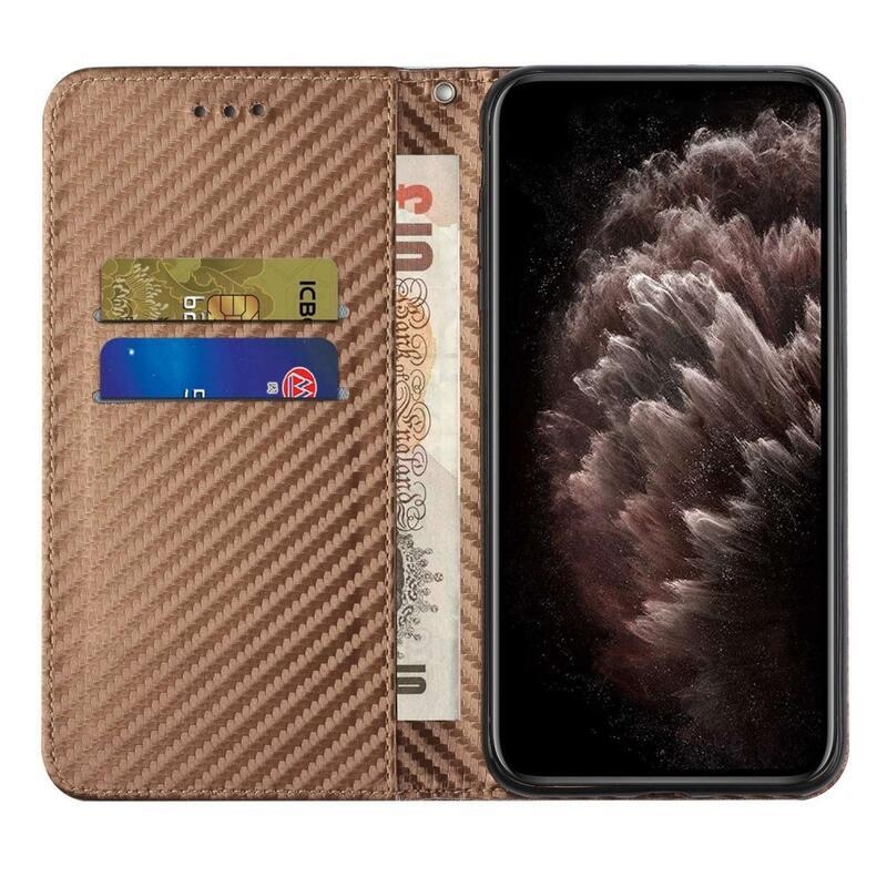 Textúrás könyv tok Samsung Galaxy A14 4G/5G készülékhez - barna