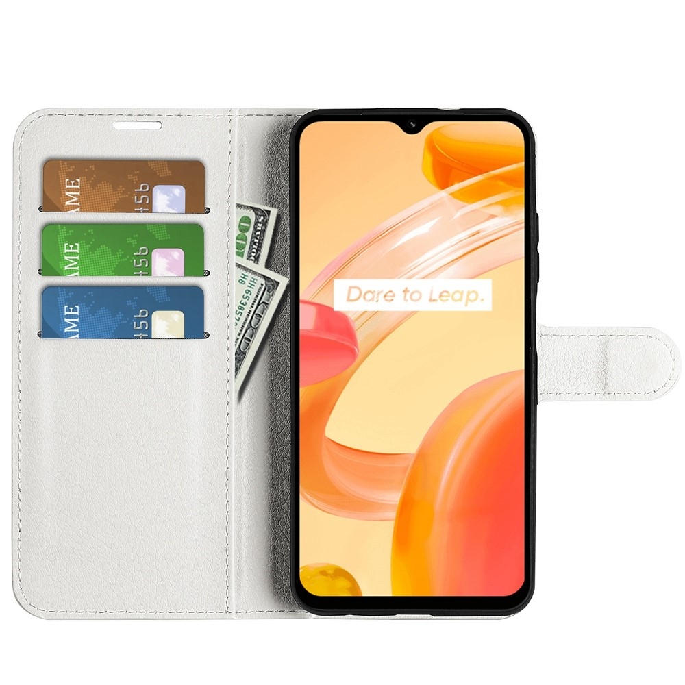 Litchi könyvtáska a Realme C30 készülékhez - fehér