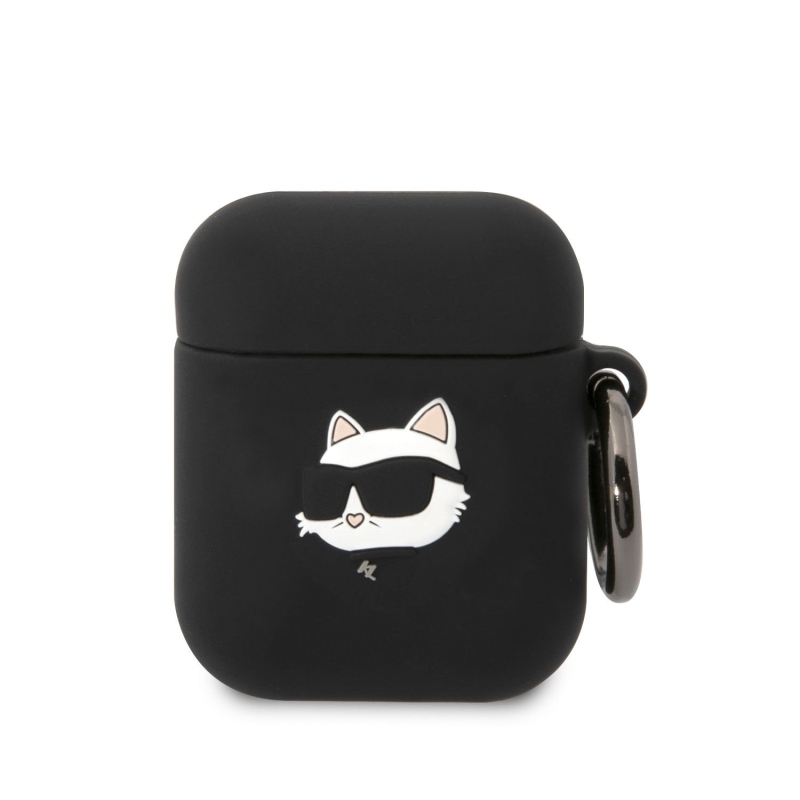 Karl Lagerfeld 3D Logo NFT Choupette Head szilikon tok Airpods 1/2 Fekete