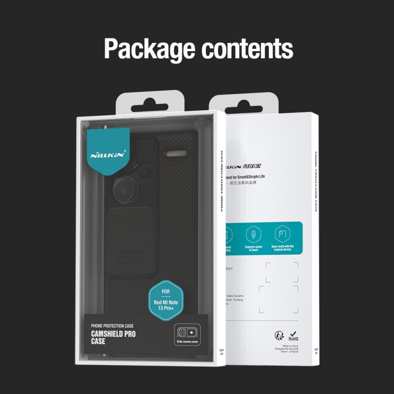 Nillkin CamShield PRO hátlap a Xiaomi Redmi Note 13 Pro+ 5G fekete színhez