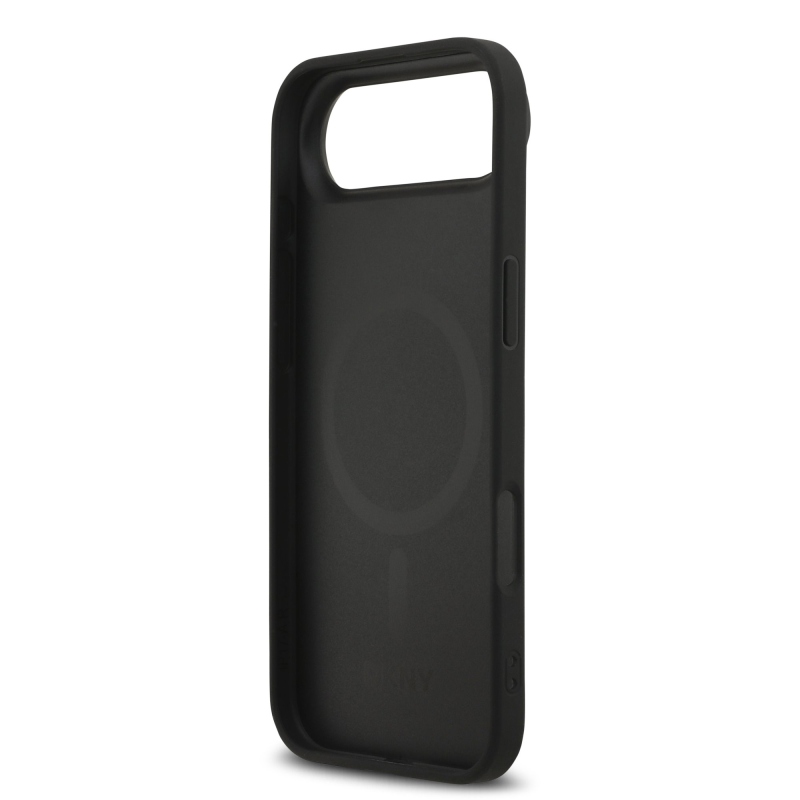 DKNY PU bőr rácsmintás Magsafe hátlap iPhone Air fekete színűre