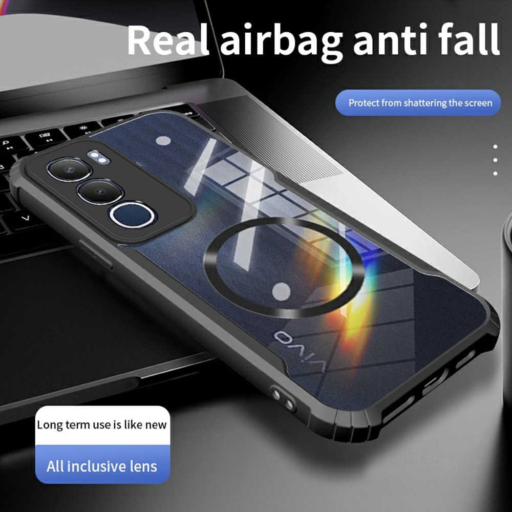 Tartós védőburkolat MagSafe támogatással a Vivo Y19s készülékre - fekete
