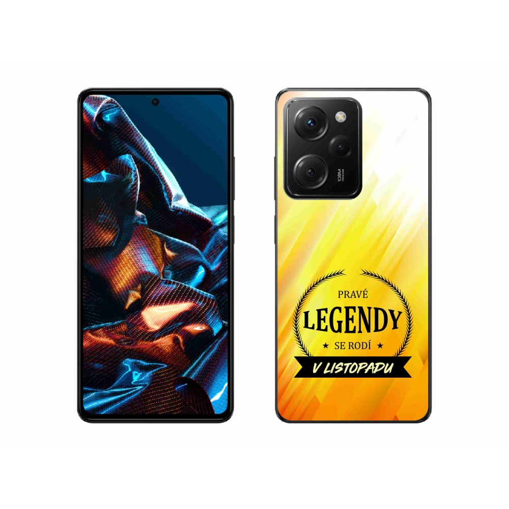 Gél borítás mmCase a Xiaomi Poco X5 Pro 5G-n - legenda novemberben sárga háttérrel