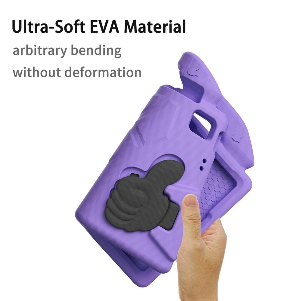 Tartós EVA hüvelykujjas tok markolattal Samsung Galaxy Tab A11+/Tab A9+ táblagéphez - lila