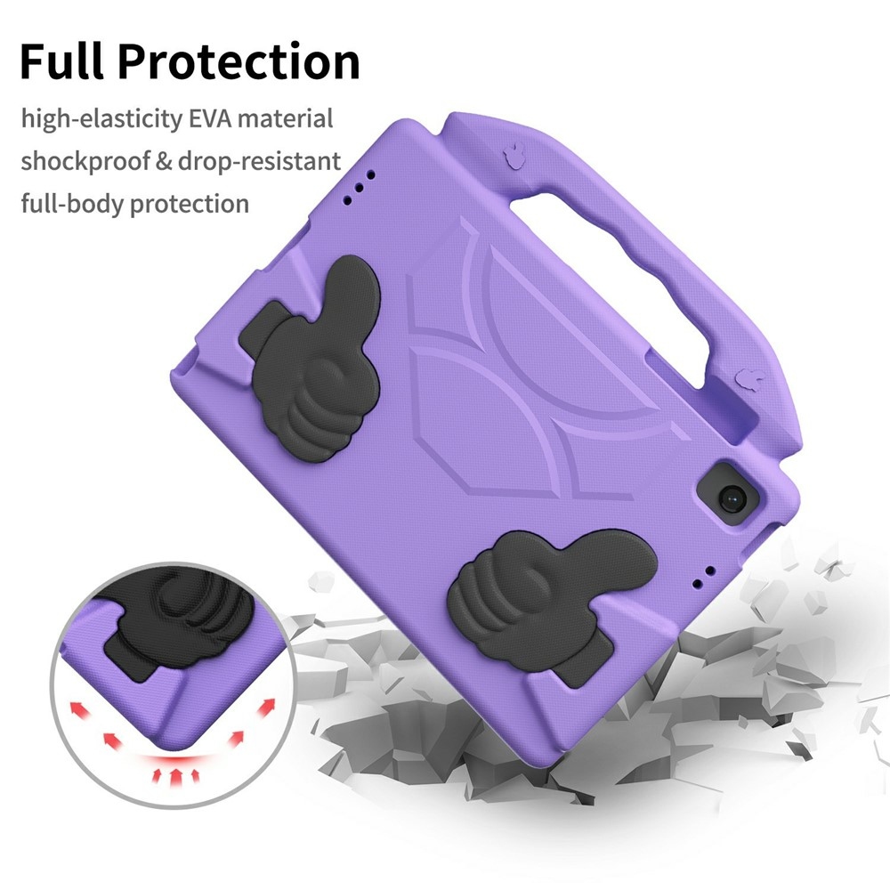 Tartós EVA hüvelykujjas tok markolattal Samsung Galaxy Tab A11+/Tab A9+ táblagéphez - lila