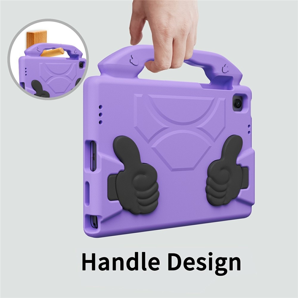 Tartós EVA hüvelykujjas tok markolattal Samsung Galaxy Tab A11+/Tab A9+ táblagéphez - lila