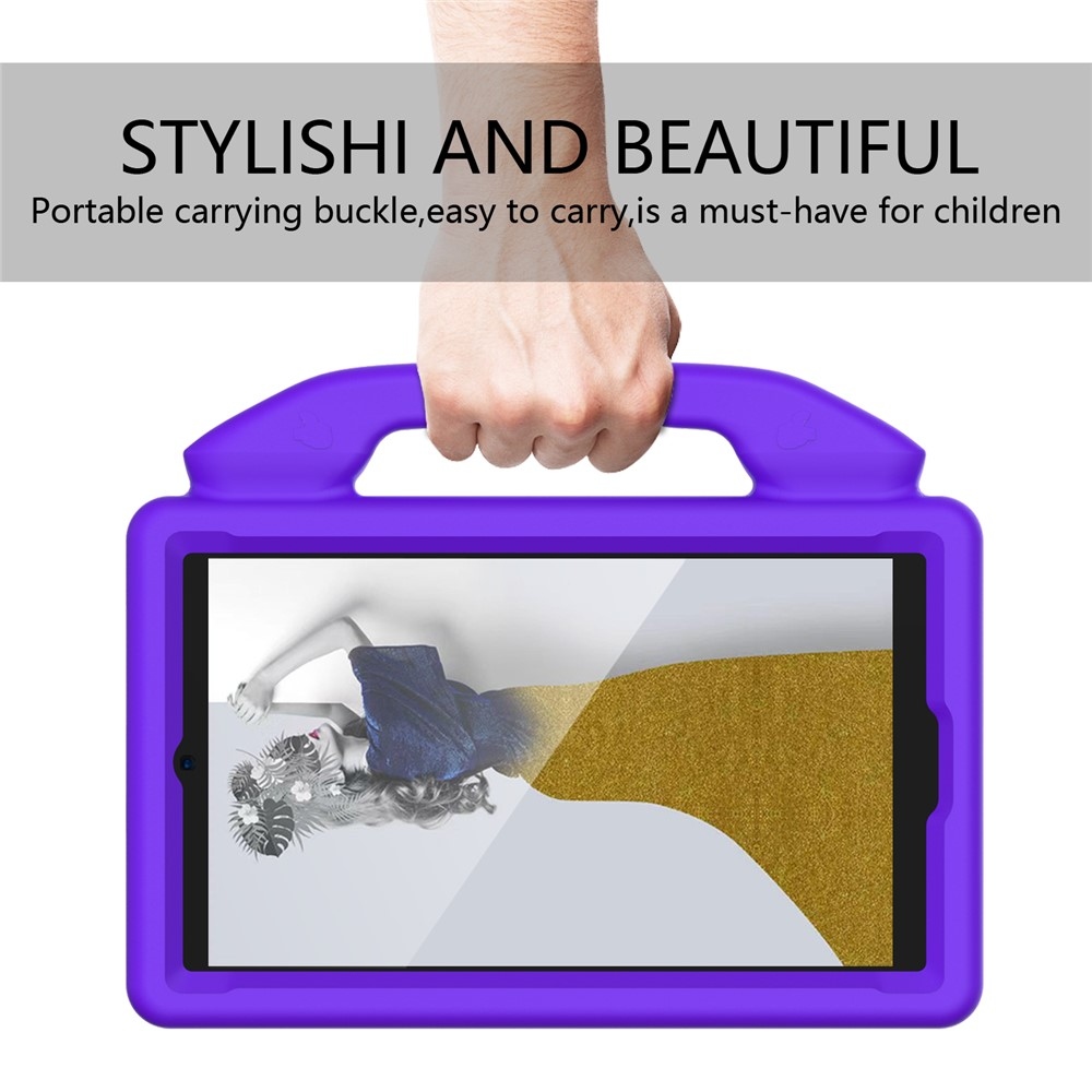 Tartós EVA hüvelykujjas tok markolattal Samsung Galaxy Tab A11/Tab A9 táblagéphez - lila