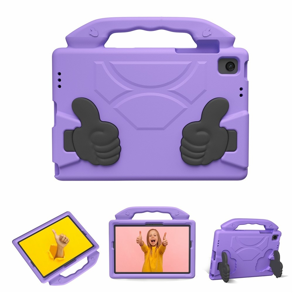 Tartós EVA hüvelykujjas tok markolattal Samsung Galaxy Tab A11+/Tab A9+ táblagéphez - lila