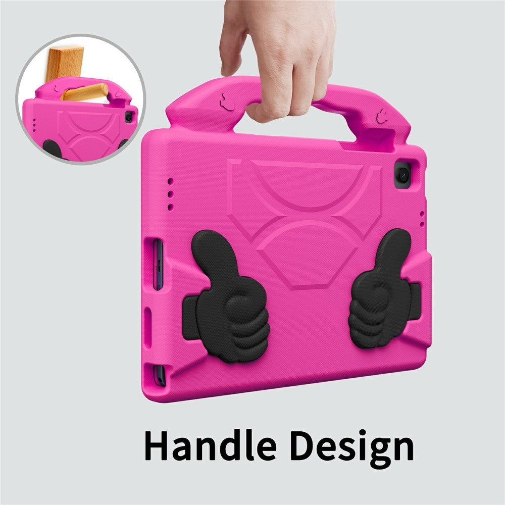 Hüvelykujjas EVA tartós táblagép tok markolattal Samsung Galaxy Tab A11+/Tab A9+ - rózsaszínű