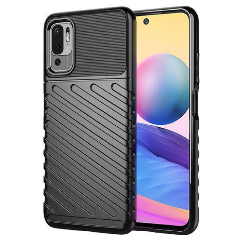 Thunder tartós zselés tok Xiaomi Redmi Note 10 5G/Poco M3 Pro 4G/5G - fekete