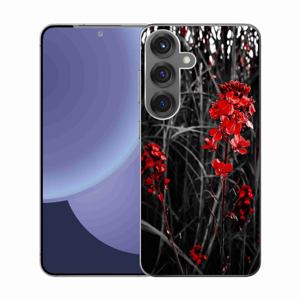 Gél borítás mmCase Samsung Galaxy S25 - piros növényhez