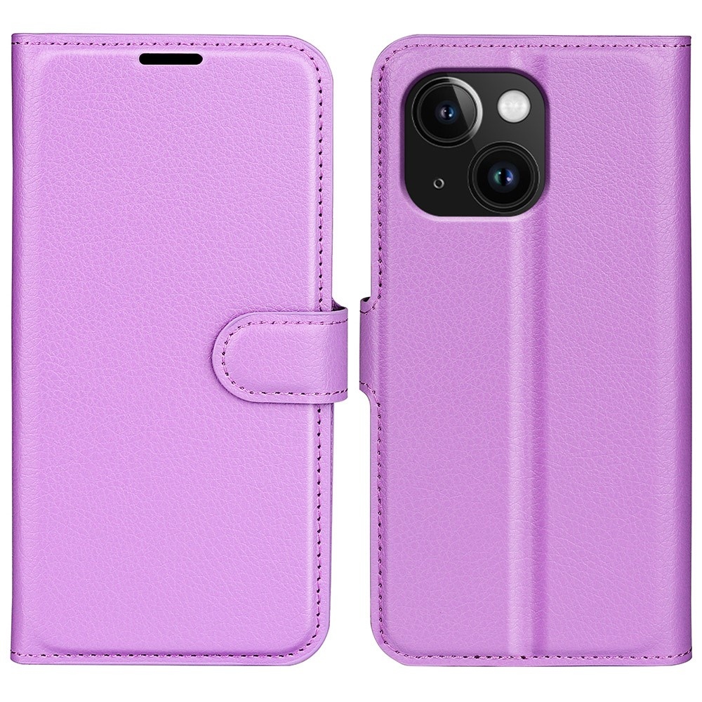 Litchi könyvtáska iPhone 15 készülékhez - lila