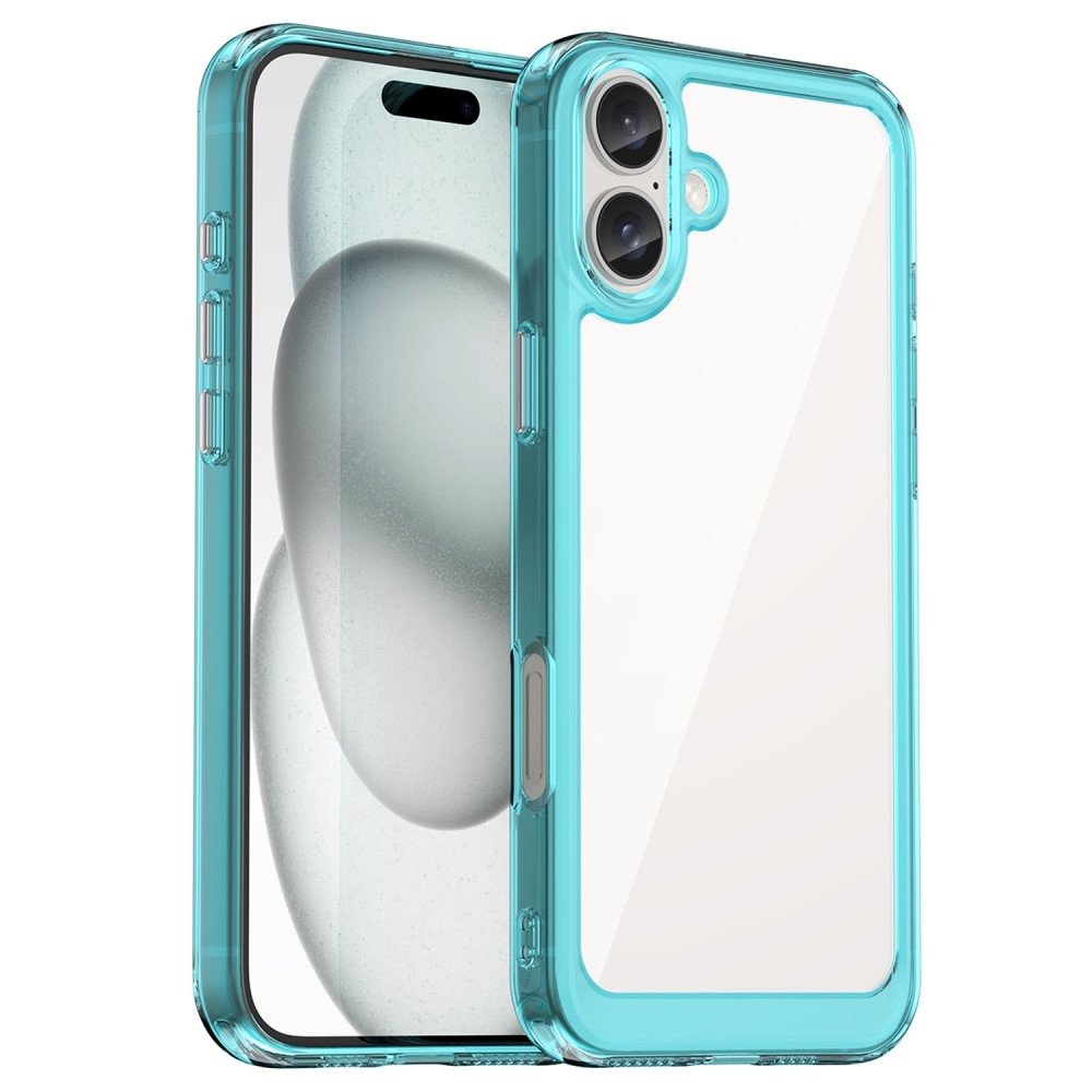 Gél tok fix hátlappal iPhone 16 készülékhez - világoskék