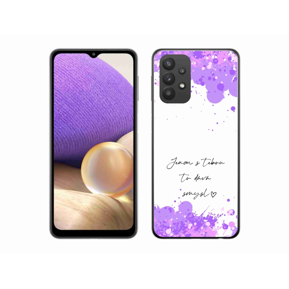 Gél borító mmCase Samsung Galaxy A32 5G - szerelem szöveg fehér háttérrel