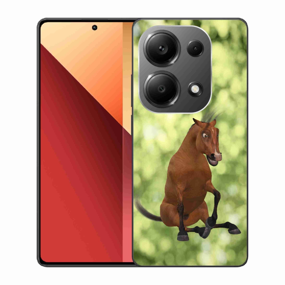 Gél borítás mmCase a Xiaomi Redmi Note 13 Pro 4G/Poco M6 Pro - barna rajzfilm ló 1