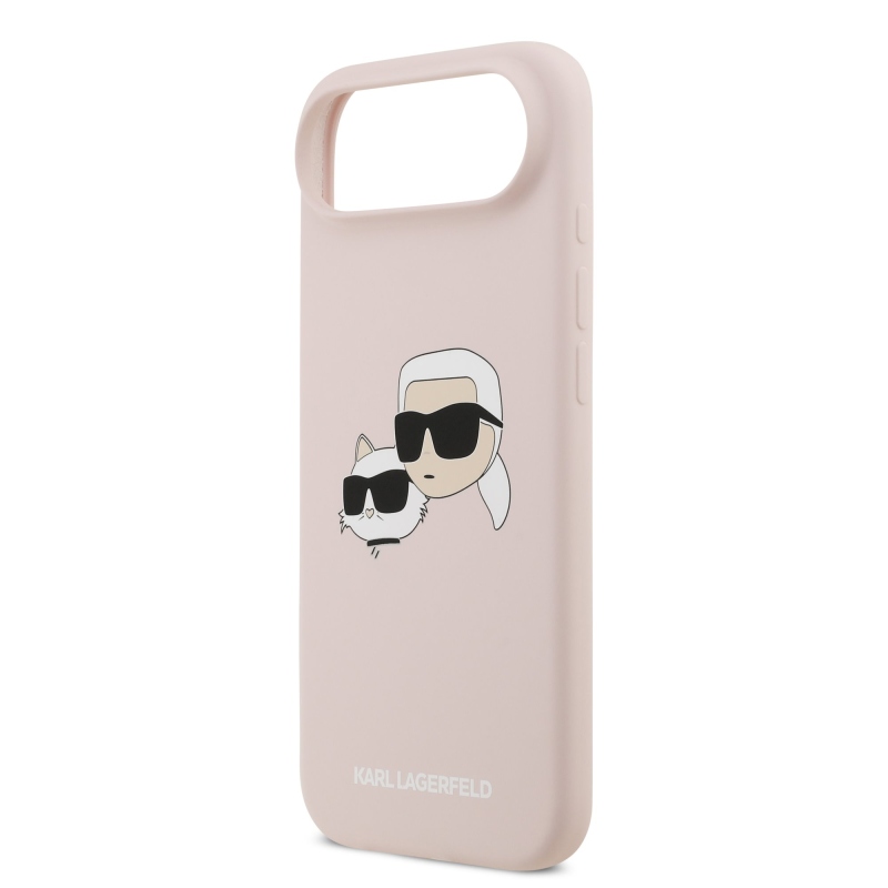 Karl Lagerfeld Folyékony szilikon dupla fejű MagSafe hátlap iPhone 17 Air rózsaszínű borítóhoz