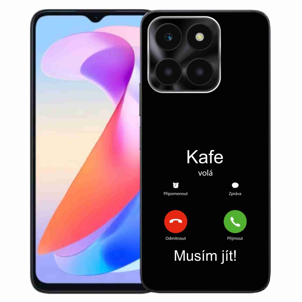 Gél borító mmCase a Honor X6a készülékhez - kávé hívások fekete háttérrel