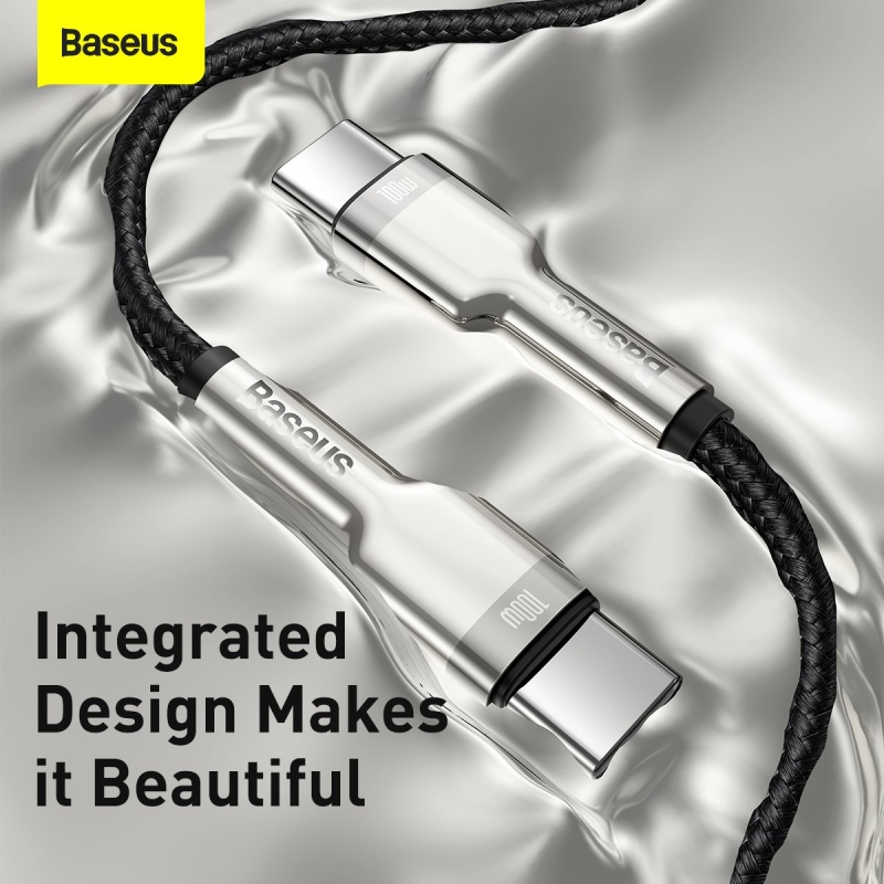 Baseus Cafule Metal sorozatú adatkábel USB-C - USB-C 100W 1m fekete