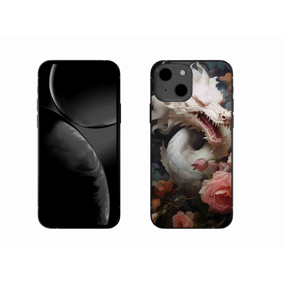 Zselés borítás mmCase iPhone 13 készülékhez - fehér sárkány