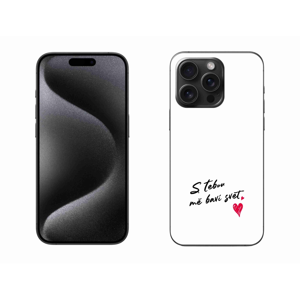 Gél borító mmCase iPhone 15 Pro Max készülékhez - szerelmes szöveg 1 fehér háttér
