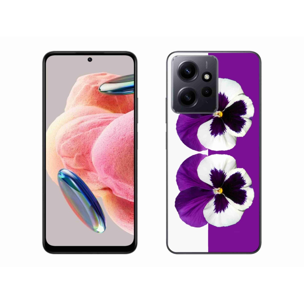Gél borítás mmCase a Xiaomi Redmi Note 12 4G-hez - lila és fehér virág