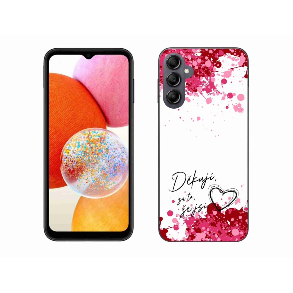 Gél borítás mmCase Samsung Galaxy A14 4G/5G - text in love 2 fehér háttérrel