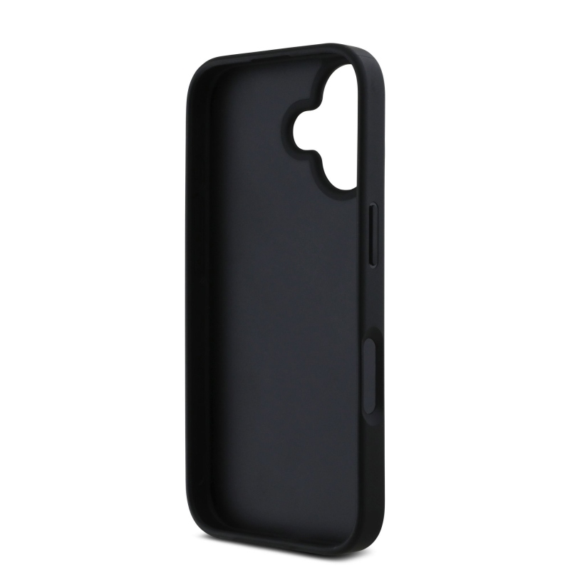 Karl Lagerfeld fix csillogó fém Ikonik hátlap iPhone 16-hoz Fekete