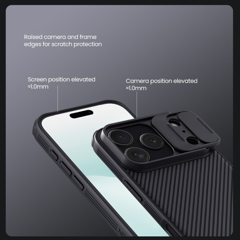 Nillkin CamShield PRO mágneses hátlap Apple iPhone 17 Pro készülékhez Fekete