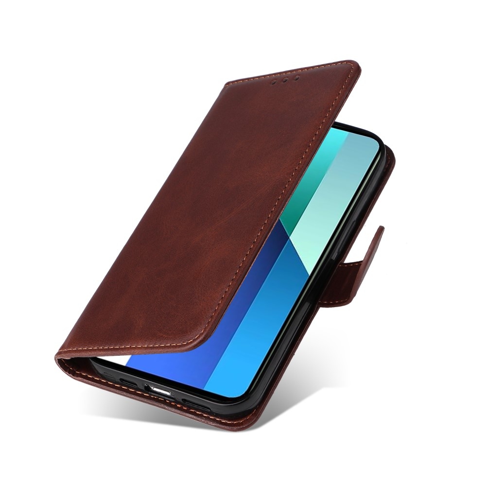 Tárcás könyv tok Xiaomi Redmi Note 13-hoz - barna