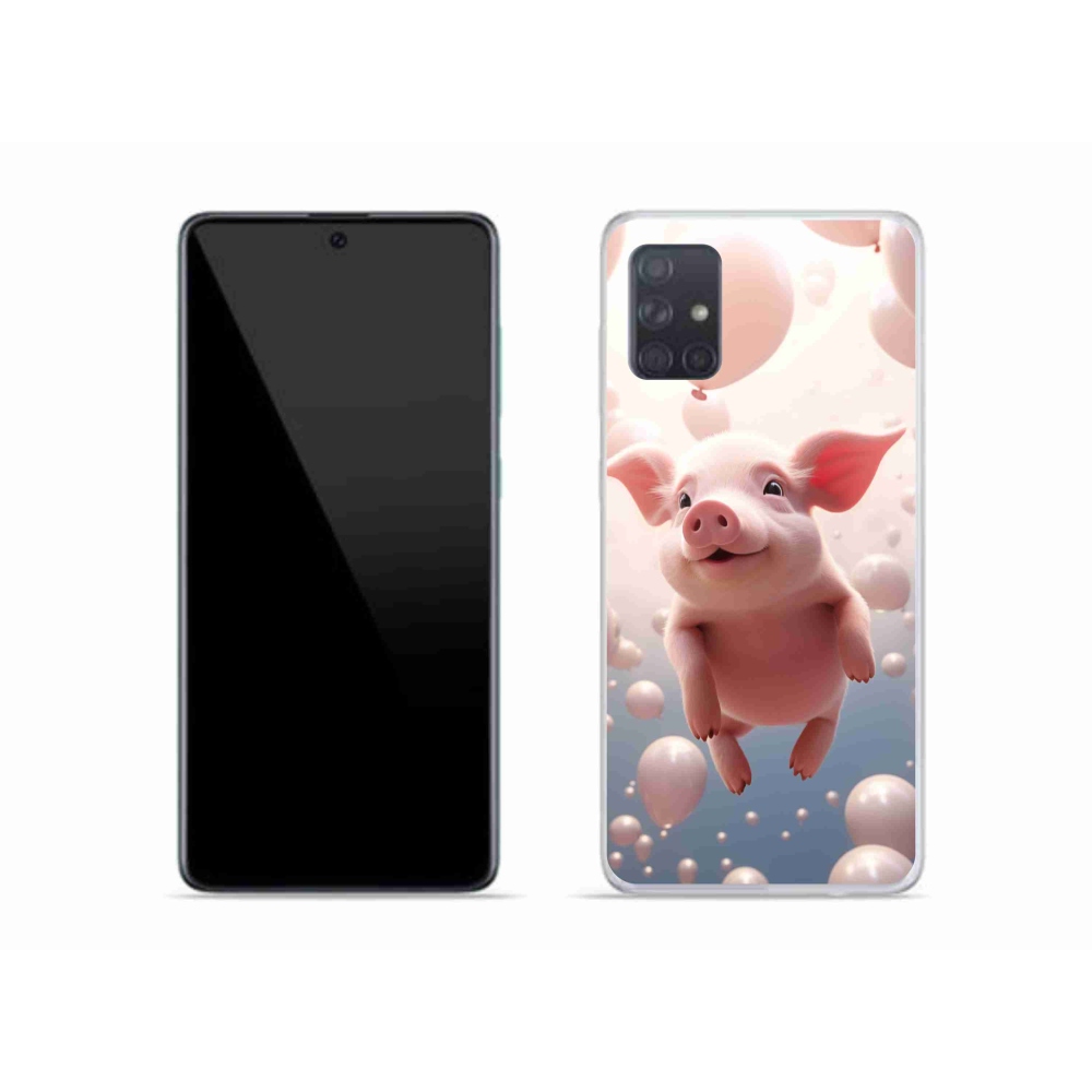 Gél borítás mmCase Samsung Galaxy A51 készülékhez - malacka lufikkal