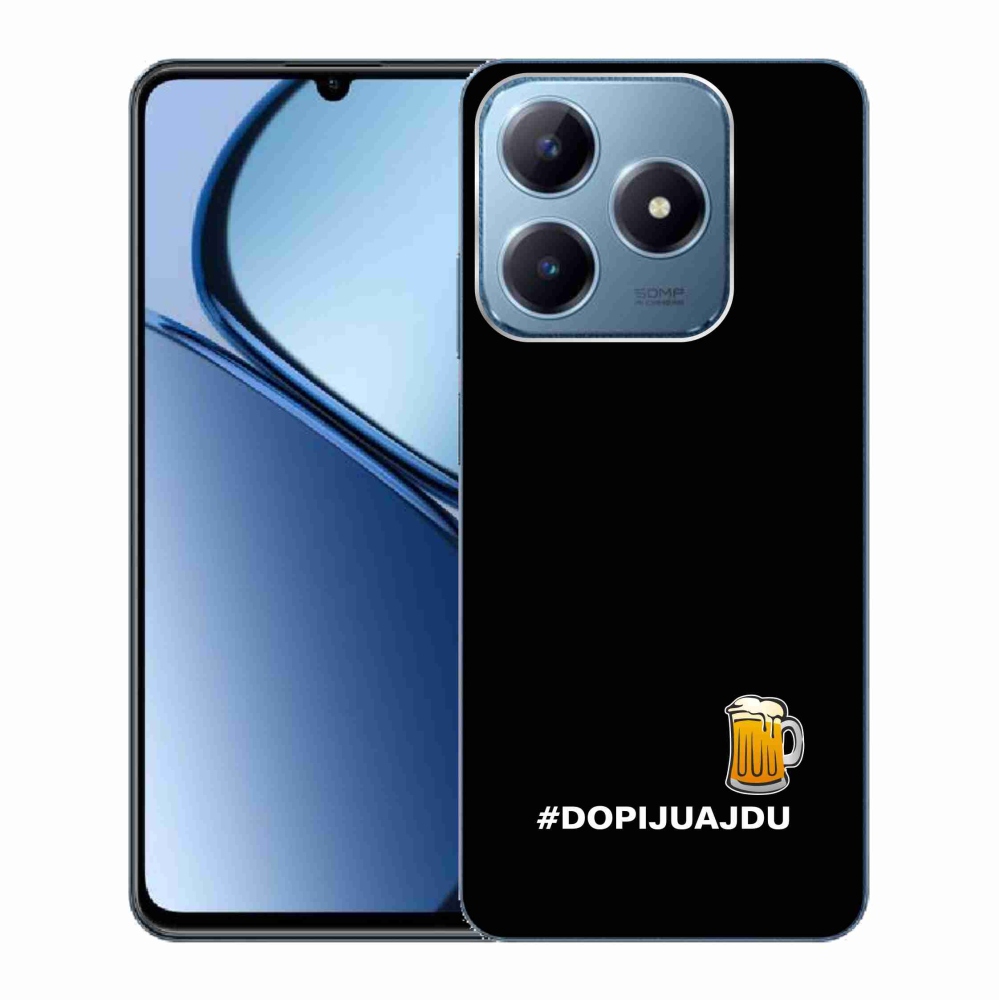 Gél borítás mmCase a Realme C63 készülékhez - sör motívum 1 fekete háttér
