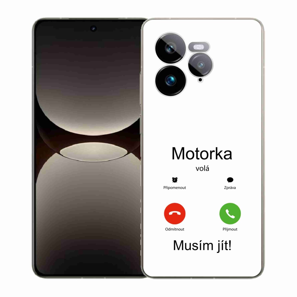 Gél borítás mmCase a Realme GT 7 Pro 5G készülékhez - motoros hívások fehér háttérrel