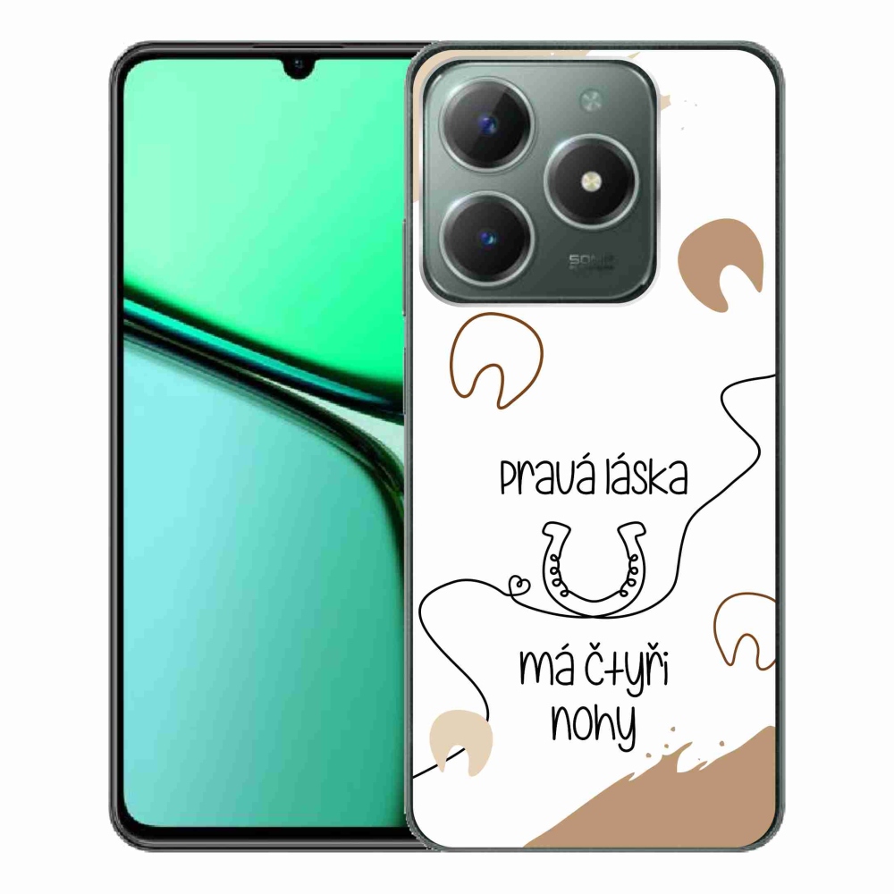 Zselés borító mmCase a Realme C61 készülékhez - ló motívum fehér háttérrel