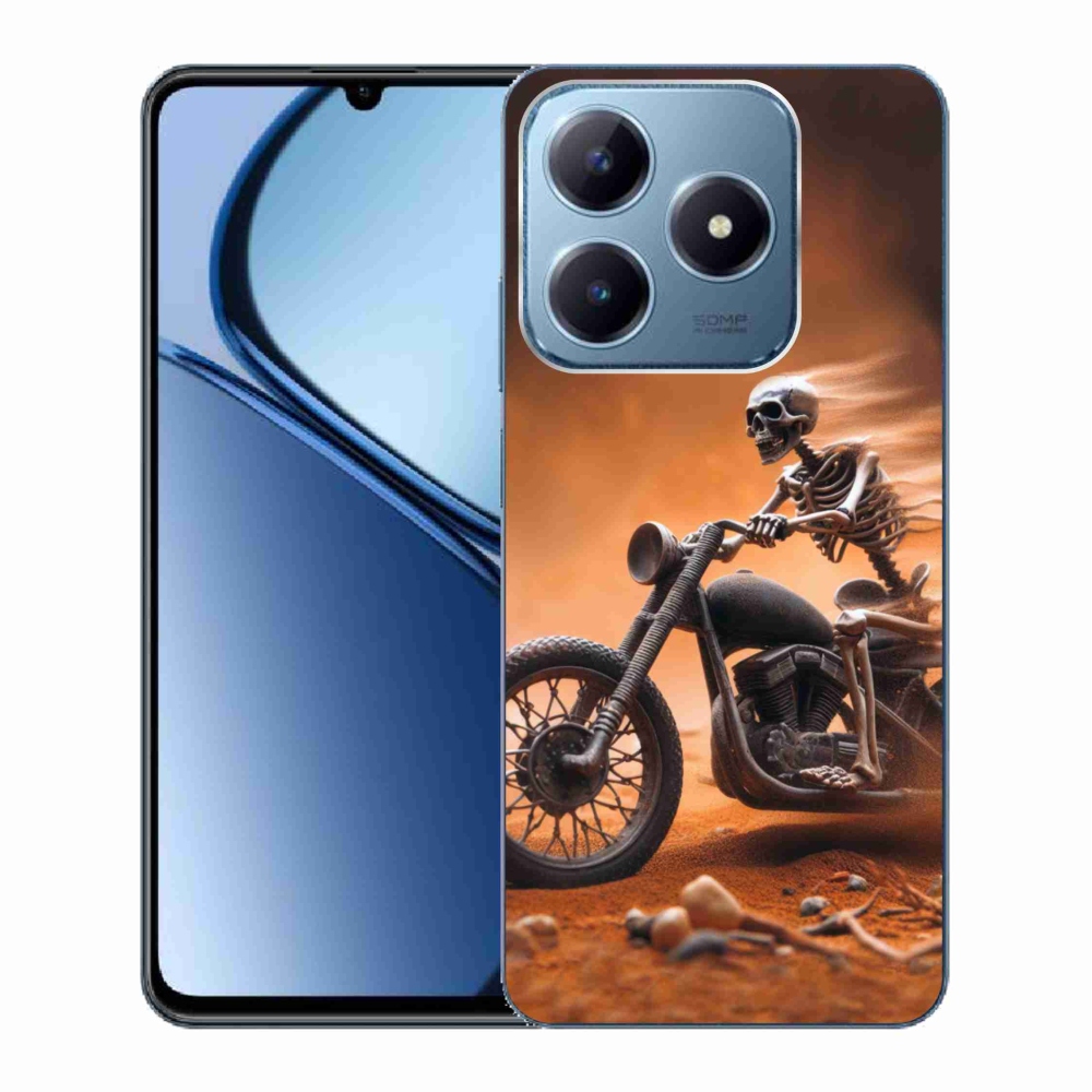 Gél borítás mmCase a Realme C63-hoz - csontváz motorkerékpáron