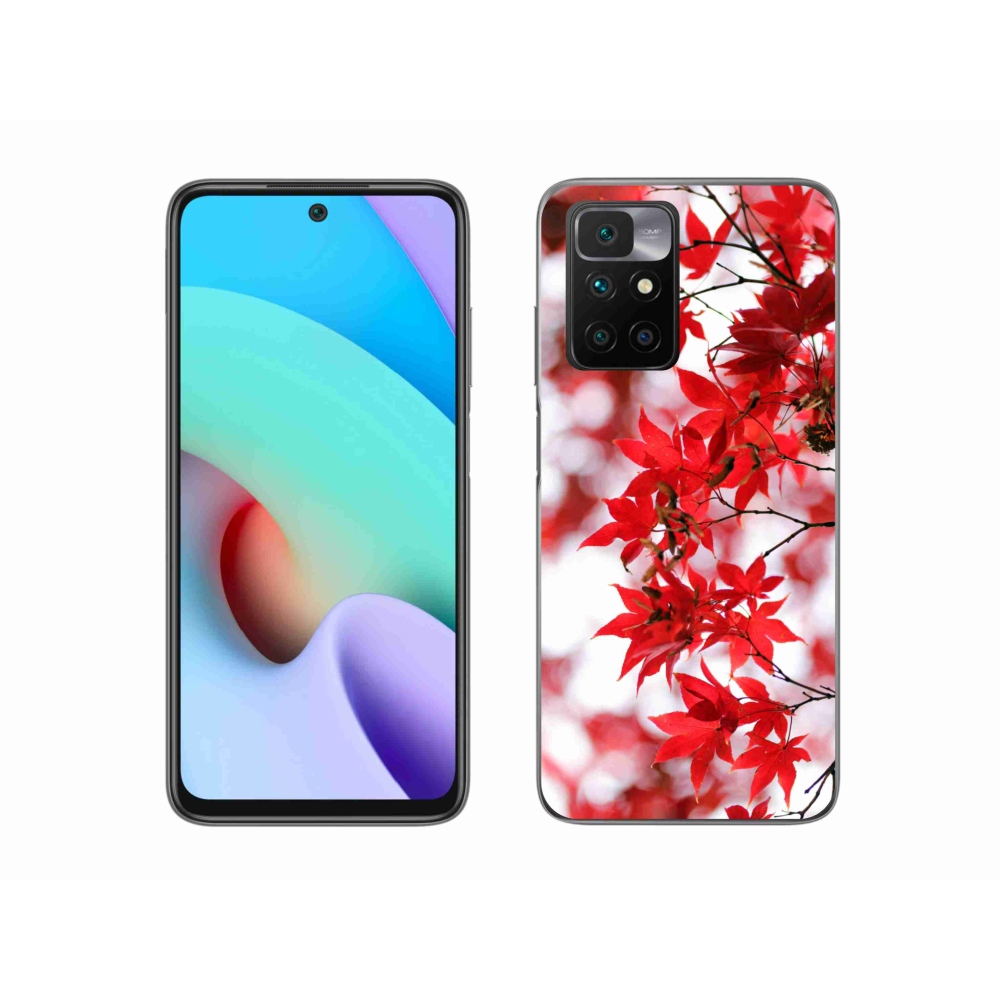 Zselés borítás mmCase a Xiaomi Redmi 10/Redmi 10 (2022) - piros levelek