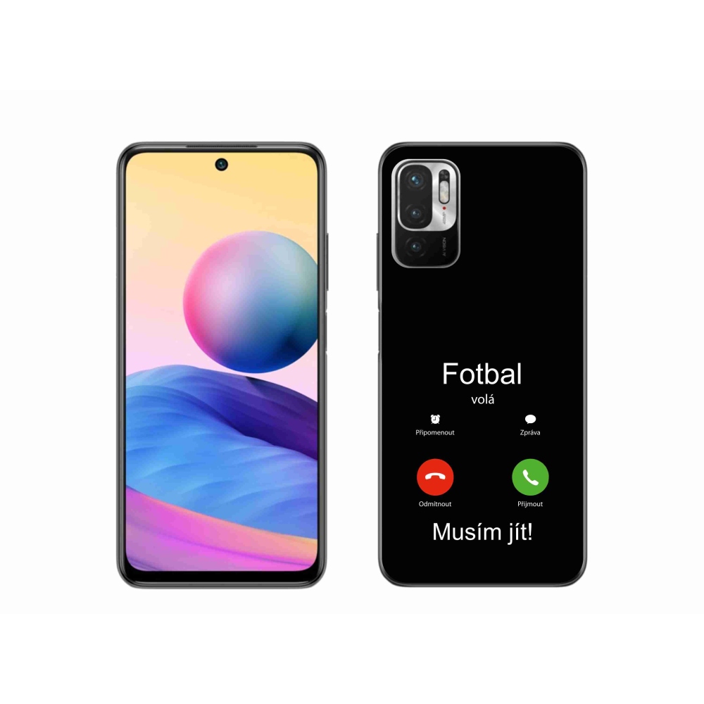 Gél borító mmCase a Xiaomi Redmi Note 10 5G - futball hívások fekete háttérrel