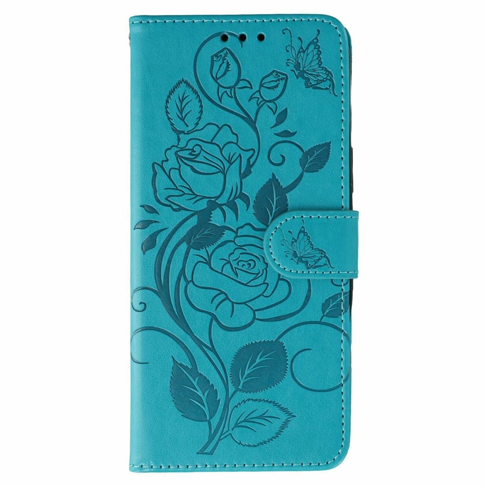 Rózsák könyv tok Xiaomi Redmi 15 5G - kék